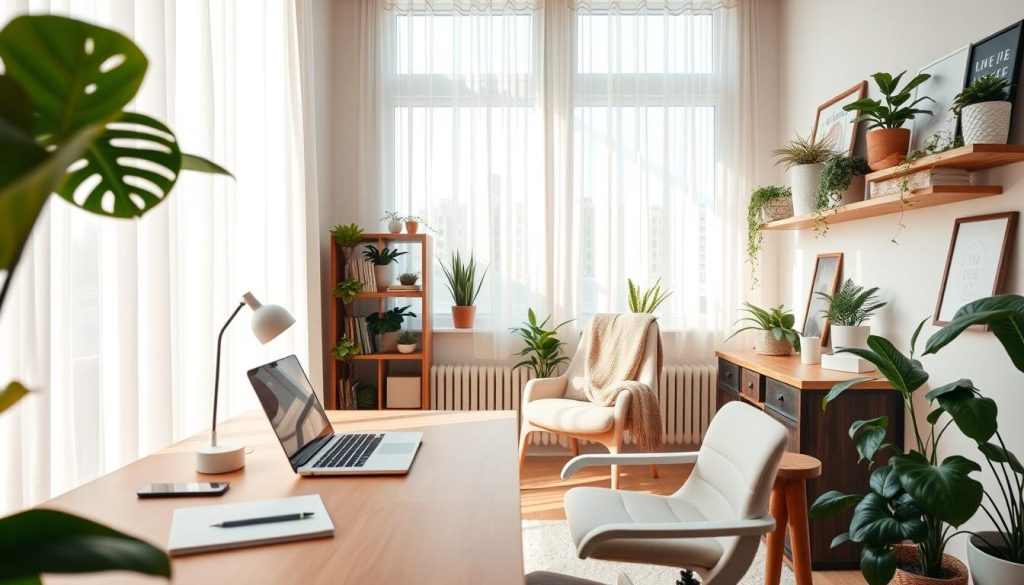 Maximizing natural light and indoor plants for office decor